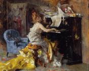 乔瓦尼 波尔蒂尼 : Woman at a Piano